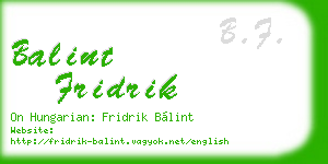 balint fridrik business card